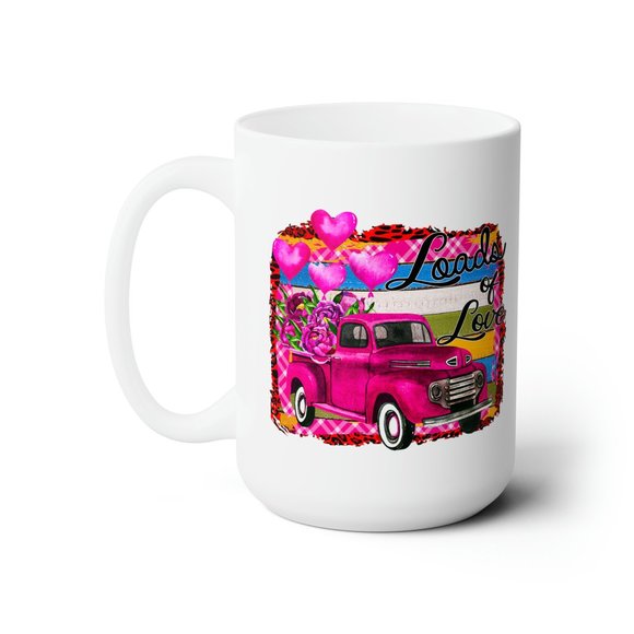 Valentine Truck Mug Valentines Day Loads of Love Southwestern Coffee Cup - Picture 4 of 4